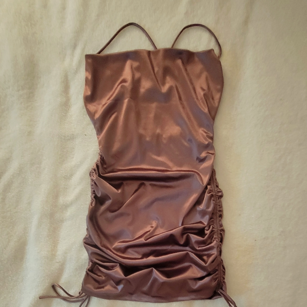 Windsor Brown Mini Bodycon Dress with Spaghetti Straps